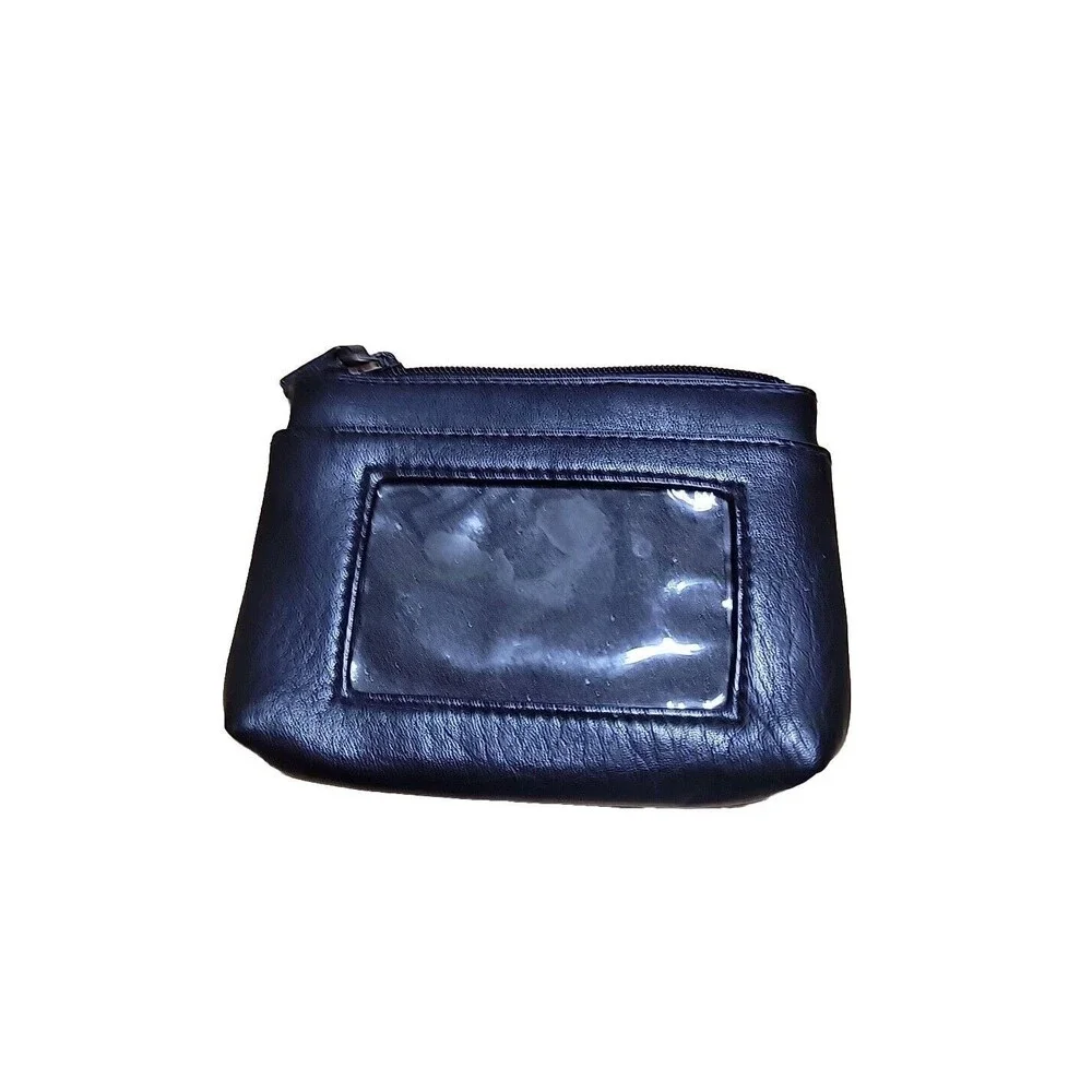 FR Bentley Black Faux‎ Leather Coin Purse with ID Window and Pull Out Mirror
